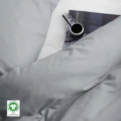 Damai Dekbedovertrek Organic Satijn Grey-2-persoons (200 X 200/220 Cm) -Knusse Nacht 1000034947 0102