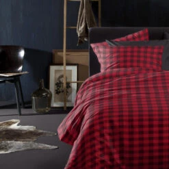 Damai Dekbedovertrek Flanel - 140x200/220cm - Rood -Knusse Nacht 1000035153 0101