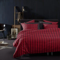 Damai Dekbedovertrek Flanel - 260 X 200/220cm - Rood -Knusse Nacht 1000035224 0101