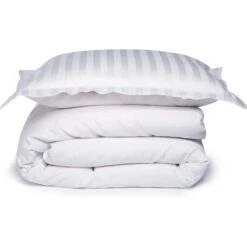 Dekbedovertrek Damai Linea White Satijn-140x200/220 -Knusse Nacht 1000035334 0101