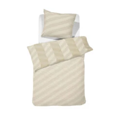 Damai Dekbedovertrek Atomy - Satijn - 140x200/220 Cm - Soft Beige -Knusse Nacht 1000035351 0101