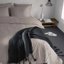 Damai Dekbedovertrek Organic Satijn Taupe-1-persoons (140 X 200/220 Cm) -Knusse Nacht 1000035355 0101