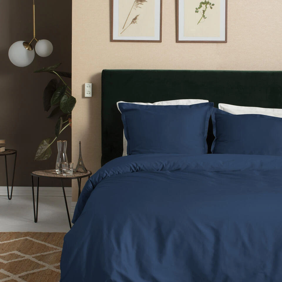 Cinderella Dekbedovertrek Sundays - Satijn - 260x200/220 Cm - Marine 4 Cinderella Dekbedovertrek Sundays - Satijn - 260x200/220 Cm - Marine - Afbeelding 2
