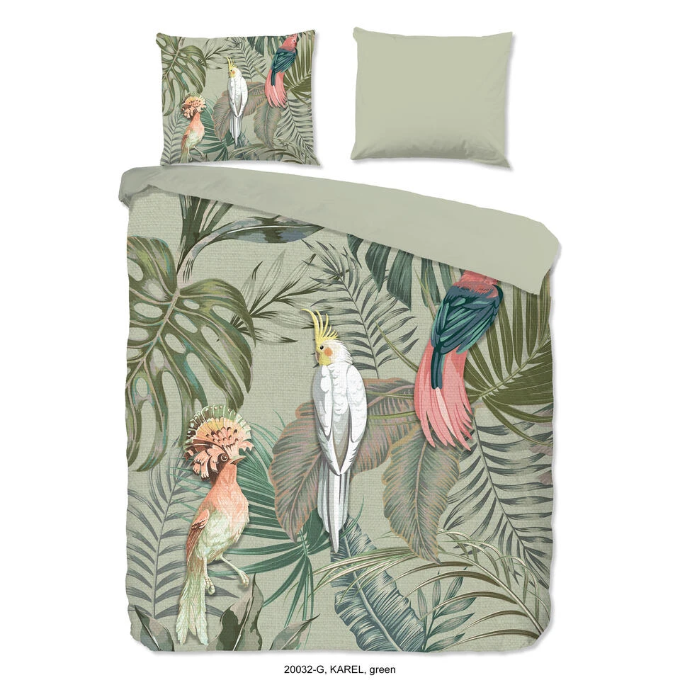 Good Morning Dekbedovertrek "Karel" - Groen - (200x220 Cm) 3 Good Morning Dekbedovertrek "Karel" - Groen - (200x220 Cm)