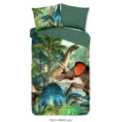 Good Morning Dekbedovertrek "Jurassic" - Groen - (140x220 Cm) -Knusse Nacht 1000035831 0101