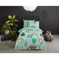 Good Morning Dekbedovertrek "Dinono" - Groen - (100x135 Cm) -Knusse Nacht 1000035853 0101