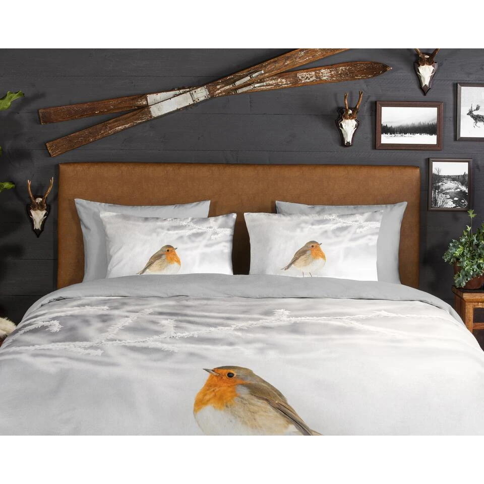 Good Morning Dekbedovertrek "Robin" - Grijs - (200x220 Cm) 5 Good Morning Dekbedovertrek "Robin" - Grijs - (200x220 Cm) - Afbeelding 3