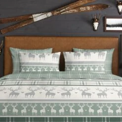 Good Morning Dekbedovertrek "Bjirk" - Groen - (140x220 Cm) -Knusse Nacht 1000035915 0103