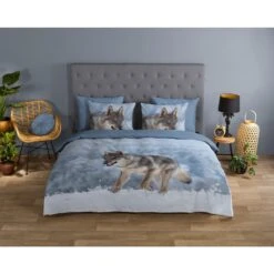 Good Morning Dekbedovertrek "Snow Wolf" - Grijs - (140x220 Cm) -Knusse Nacht 1000035917 0101