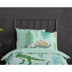 Good Morning Dekbedovertrek "Prehistory" - Groen - (140x220 Cm) -Knusse Nacht 1000035937 0110