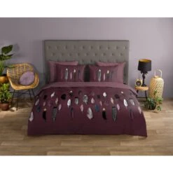 Good Morning Dekbedovertrek "Feathers" - Rood - (140x220 Cm) -Knusse Nacht 1000035977 0101