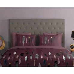 Good Morning Dekbedovertrek "Feathers" - Rood - (140x220 Cm) -Knusse Nacht 1000035977 0110