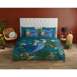 Good Morning Dekbedovertrek "Samantha" - Petrol - (140x220 Cm) -Knusse Nacht 1000035982 0101