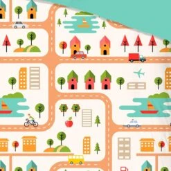 Good Morning Dekbedovertrek "Roadmap" - Multi - (140x220 Cm) 7 Good Morning Dekbedovertrek "Roadmap" - Multi - (140x220 Cm) -Knusse Nacht 1000035998 0102