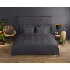 Good Morning Dekbedovertrek "uni Anthracite" - Antraciet - (140x220 Cm) -Knusse Nacht 1000036007 0101