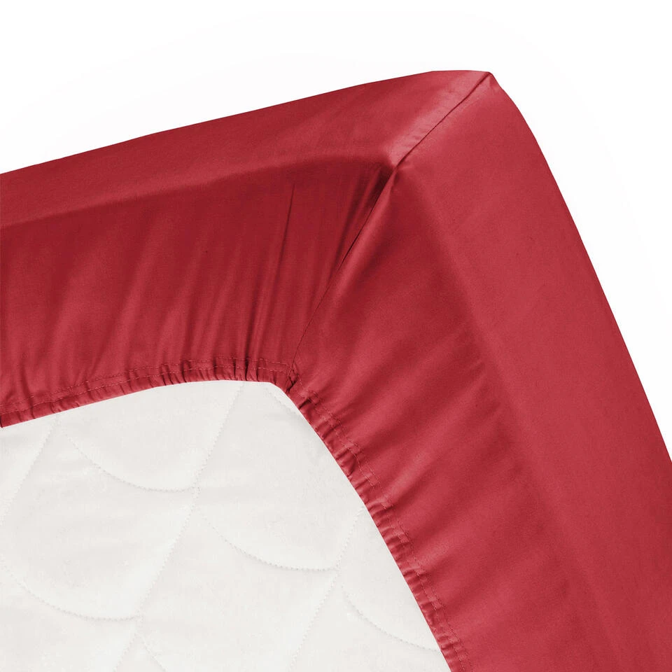 Cinderella Hoeslaken - Tot 25cm Matrasdikte - Jersey - 120x200 Cm - Rood 4 Cinderella Hoeslaken - Tot 25cm Matrasdikte - Jersey - 120x200 Cm - Rood - Afbeelding 2