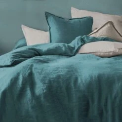 Matt & Rose Set Kussenslopen Groen - 65 X 65 Cm - 100% Linnen -Knusse Nacht 1000038495 0103