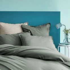 Matt & Rose Set Kussenslopen Groen - 65 X 65 Cm - Gewassen Katoen -Knusse Nacht 1000038499 0102