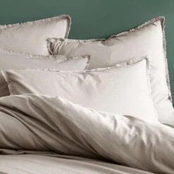 Matt & Rose Set Kussenslopen Beige - 65 X 65 Cm - Gewassen Katoen -Knusse Nacht 1000038501 0101