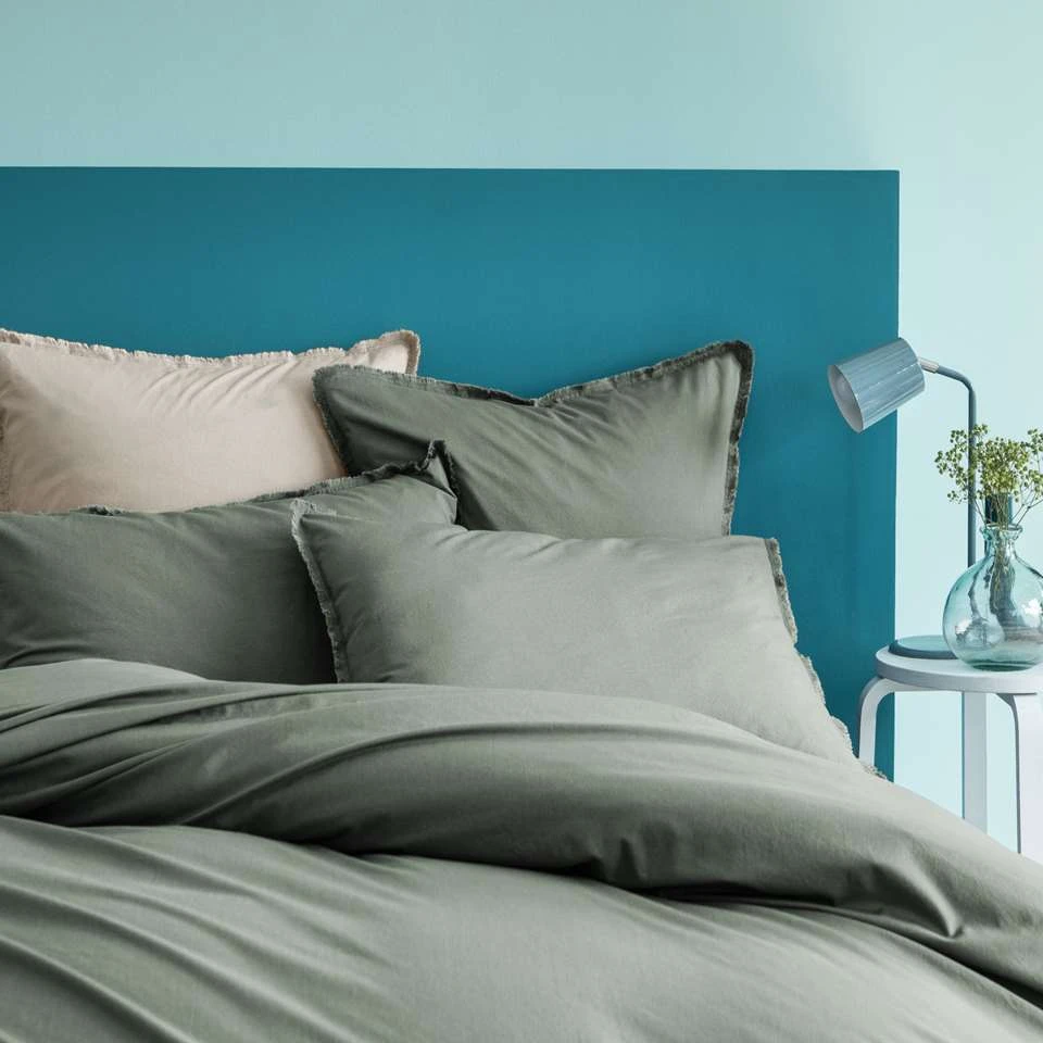 Matt & Rose Set Kussenslopen Groen - 50 X 70 Cm - Gewassen Katoen 5 Matt & Rose Set Kussenslopen Groen - 50 X 70 Cm - Gewassen Katoen - Afbeelding 3