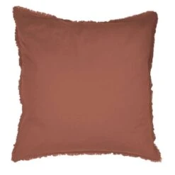 Matt & Rose Set Kussenslopen Terracotta - 65 X 65 Cm - Gewassen Katoen