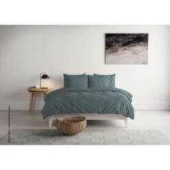 Mistral Home Dekbedovertrek 100% Gewassen Katoen Groen 200x200 Cm -Knusse Nacht 1000038723 0101