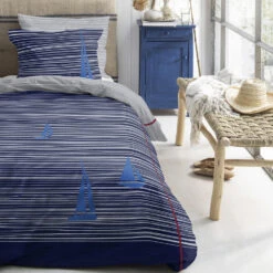 Cinderella Dekbedovertrek Boats - Katoen - 140x200/220 Cm - Deep Blue -Knusse Nacht 1000042982 0102