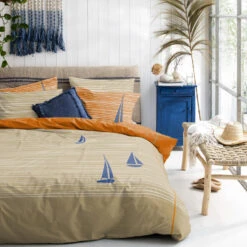 Cinderella Dekbedovertrek Boats - Katoen - 200x200/220 Cm - Burned Orange 9 Cinderella Dekbedovertrek Boats - Katoen - 200x200/220 Cm - Burned Orange -Knusse Nacht 1000042985 0103