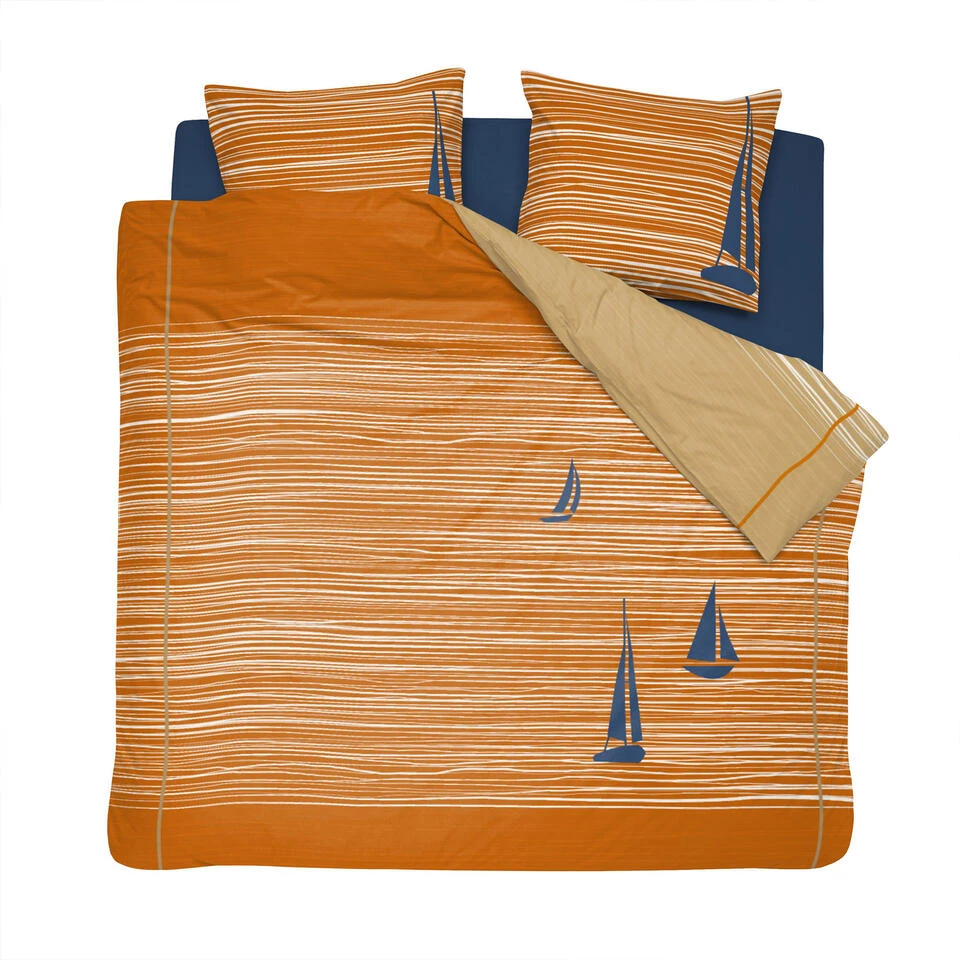 Cinderella Dekbedovertrek Boats - Katoen - 200x200/220 Cm - Burned Orange 3 Cinderella Dekbedovertrek Boats - Katoen - 200x200/220 Cm - Burned Orange