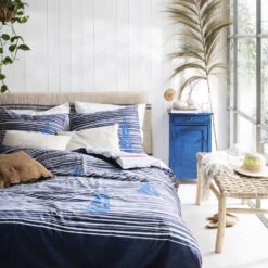 Cinderella Dekbedovertrek Boats - Katoen - 200x200/220 Cm - Deep Blue -Knusse Nacht 1000042987 0102