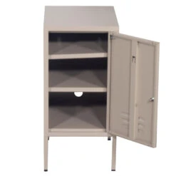 Giga Meubel Nachtkastje Metaal Taupe - Locker Kast - 35x46x72cm -Knusse Nacht 1000044063 0102