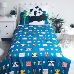 Minecraft Dekbedovertrek Explore Overworld - Eenpersoons - 140 X 200 Cm - Katoen -Knusse Nacht 1000044600 0102