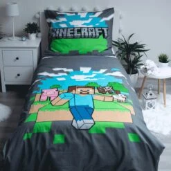 Minecraft Dekbedovertrek Adventure - Eenpersoons - 140 X 200 Cm - Katoen -Knusse Nacht 1000044609 0101