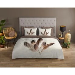Good Morning Dekbedovertrek "Veer" - Zand - (240x220 Cm) -Knusse Nacht 1000045520 0101