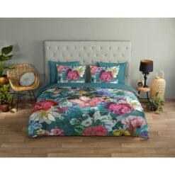 Good Morning Dekbedovertrek "Tiandra" - Petrol - (200x220 Cm) 5 Good Morning Dekbedovertrek "Tiandra" - Petrol - (200x220 Cm) -Knusse Nacht 1000045521 0101