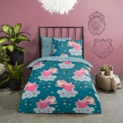 Good Morning Dekbedovertrek "Princesse" - Petrol - (140x220 Cm) -Knusse Nacht 1000045543 0102