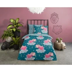 Good Morning Dekbedovertrek "Princesse" - Petrol - (120x150 Cm) -Knusse Nacht 1000045552 0101