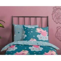 Good Morning Dekbedovertrek "Princesse" - Petrol - (120x150 Cm) -Knusse Nacht 1000045552 0110