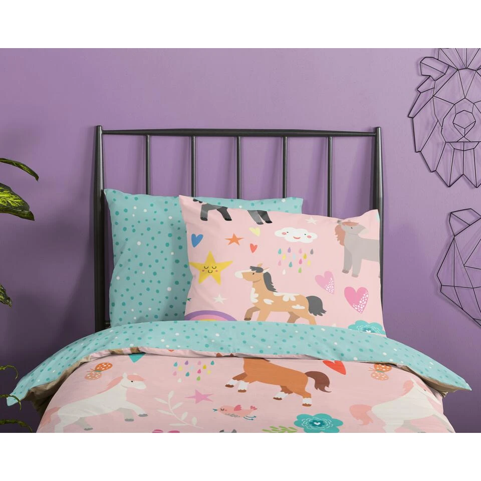 Good Morning Dekbedovertrek "Horses" - Multi - (100x135 Cm) 6 Good Morning Dekbedovertrek "Horses" - Multi - (100x135 Cm) - Afbeelding 4