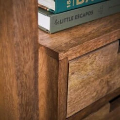 Nachtkastje 2 Lades Mangohout Sabi - 35x45x55 Cm - Mangohout - Bruin -Knusse Nacht 1000048439 0102