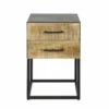 Hoyz - Nachtkastje Metal Wood - Massief Mangohout - Antiek Finish - 40x40x60