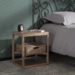 Hoyz - Nachtkastje Sahara - 1 Lade - Bruin - 45x35x50 -Knusse Nacht 1000048460 0103