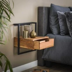 Hoyz - Hangend Nachtkastje - 1 Lade - Air Solid - Bruin -Knusse Nacht 1000048830 0102