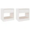 VidaXL Nachtkastjes 2 St 40x31x40 Cm Massief Grenenhout Wit -Knusse Nacht 1000050683