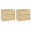 VidaXL Nachtkastjes 2 St 40x30,5x35,5 Cm Massief Grenenhout -Knusse Nacht 1000050688