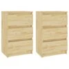 VidaXL Nachtkastjes 2 St 40x29,5x64 Cm Massief Grenenhout -Knusse Nacht 1000050711