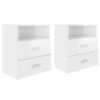 VidaXL Nachtkastjes 2 St 50x32x60 Cm Hoogglans Wit -Knusse Nacht 1000050726