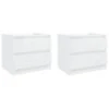 VidaXL Nachtkastjes 2 St 50x39x43,5 Cm Spaanplaat Hoogglans Wit -Knusse Nacht 1000050736