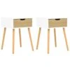VidaXL Nachtkastjes 2 St 40x40x56 Cm Spaanplaat Wit En Sonoma Eiken -Knusse Nacht 1000050782