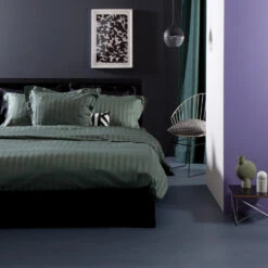 Damai Dekbedovertrek Katoen-satijn - 200x200/220cm - Groen Gestreept -Knusse Nacht 1000051498 0103